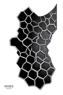 tesselating honeycomb hexagons on the shoulder, dwarven geometry on the arm tattoo design idea