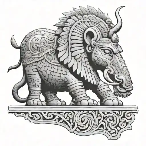 Assyrian Lamassu tattoo design idea