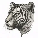 half woman half tiger face tattoo design idea