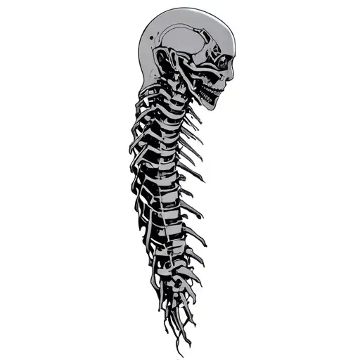 cybernetic spine tattoo edgerunners cyberpunk tattoo design idea