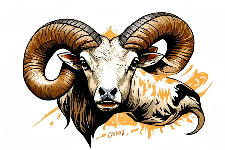 Resilient written on skin incopereted with a Ram  tattoo design idea