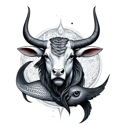 Taurus And Pisces tattoo design idea