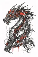 Dragon cyberpunk style tattoo design idea
