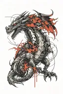 Dragon cyberpunk style tattoo design idea