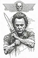 Michael Myers with knife calf tattoo design inspired tattoo design idea