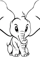 dumbo ears outline tattoo design idea