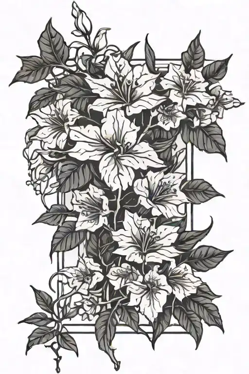 bougainvillea vine morphed with anatomical spine tattoo tattoo design idea