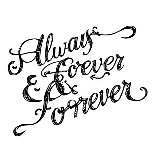 vampire diaries quote "Always & Forever" tattoo design idea