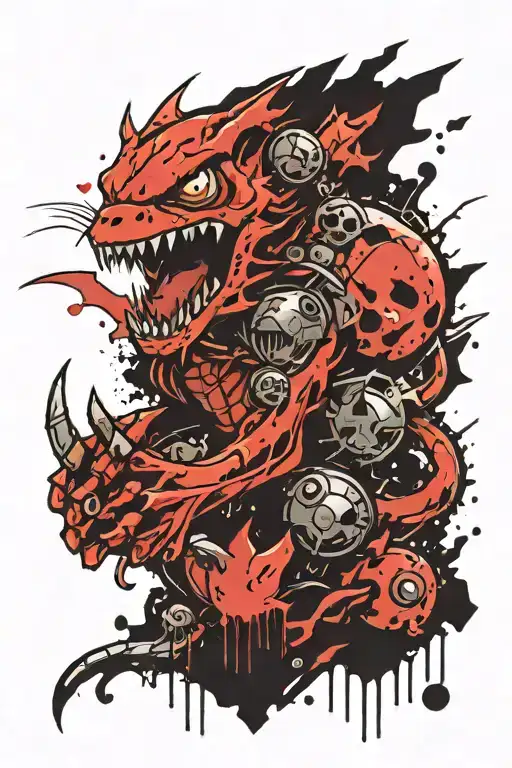 Pokemon tattoo psykokwak zombie artisan tattoo design idea