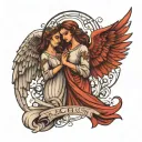 angels guiding souls tattoo design idea