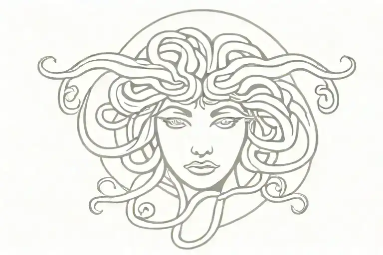 head of the goddess medusa snake tattoo design idea