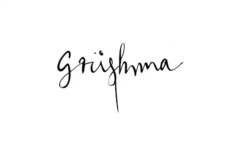 Word Grishma tattoo design idea