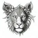 Julius Caesar lion eyes tattoo design idea
