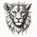 Julius Caesar lion eyes tattoo design idea