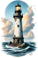lighthouse tattoo design idea