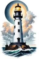 lighthouse tattoo design idea