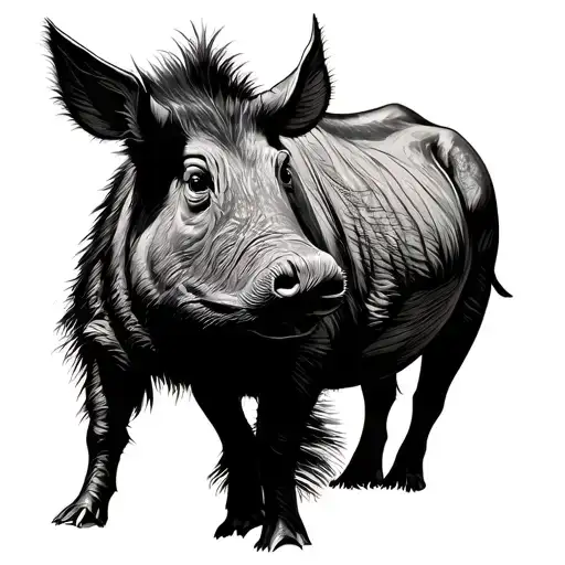 mount kilimanjaro, Acacia Tree, warthog tattoo design idea