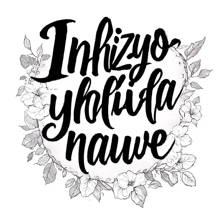 fine line tatoo- script for back of ribs (bra line). use wording = Inhliziyo yami ihlala nawe. hand handwriting classy  tattoo design idea