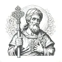 saint peter  with key tattoo design idea