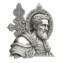 saint peter  with key tattoo design idea