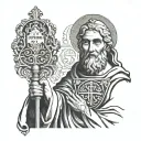 saint peter  with key tattoo design idea