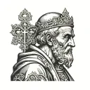 saint peter  with key tattoo design idea