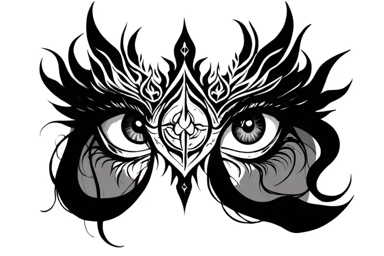 eyes of hecate goddess tattoo design idea