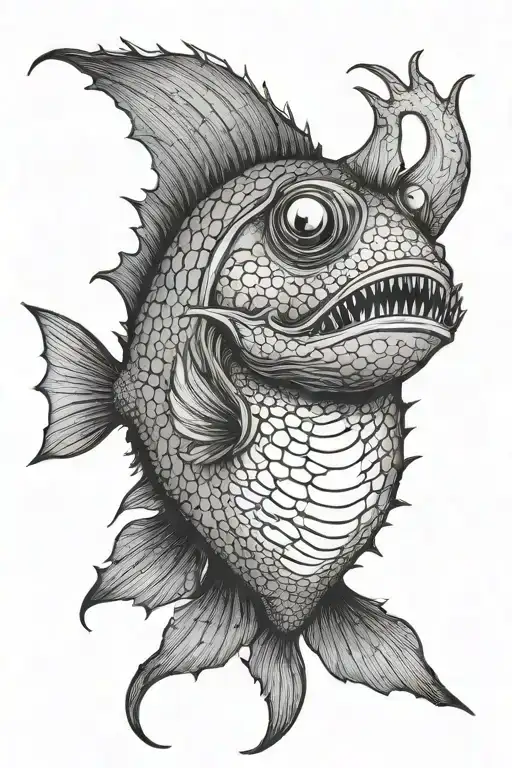 angler fish tattoo design idea
