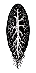 nordic tree roots spreading tattoo design idea