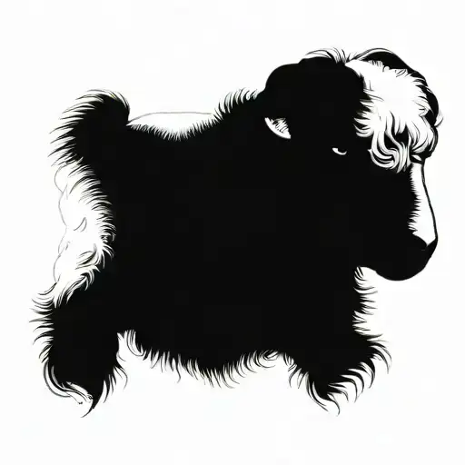 soft detailed lamb with jesus behind it drawing tattoo design idea