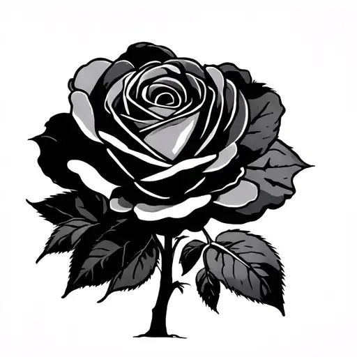 a minimalist single line Joshua tree with a single rose intertwined  tattoo design idea
