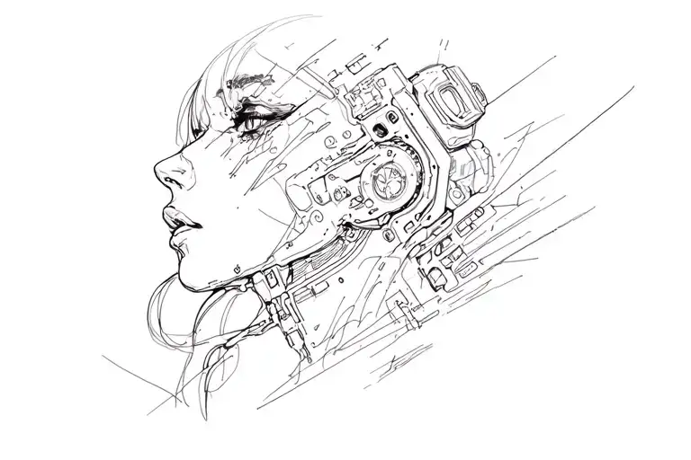 cyberpunk tattoo design idea