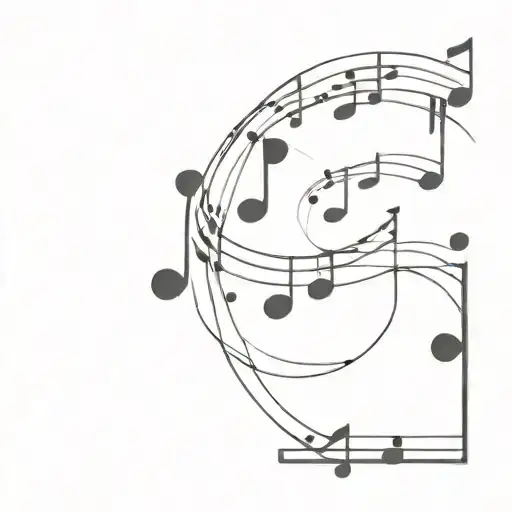 minimalistic music notes discoball tattoo design idea