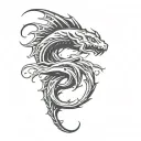 Leviathan with Poseidon tattoo design idea