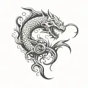 Leviathan with Poseidon tattoo design idea