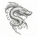 Leviathan with Poseidon tattoo design idea