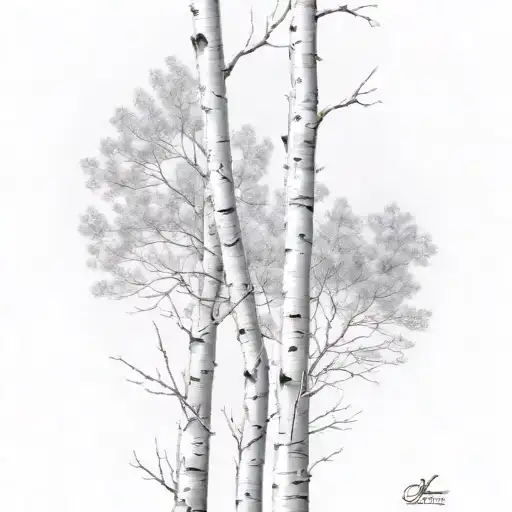 aspen tree tattoo design idea