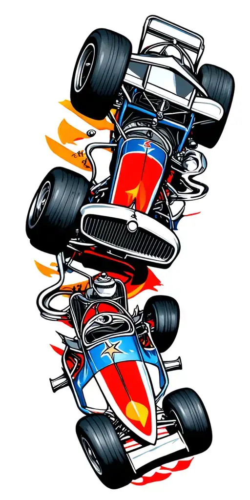 race car tattoo design idea
