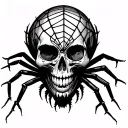 Dead head, spider web, tattoo design idea