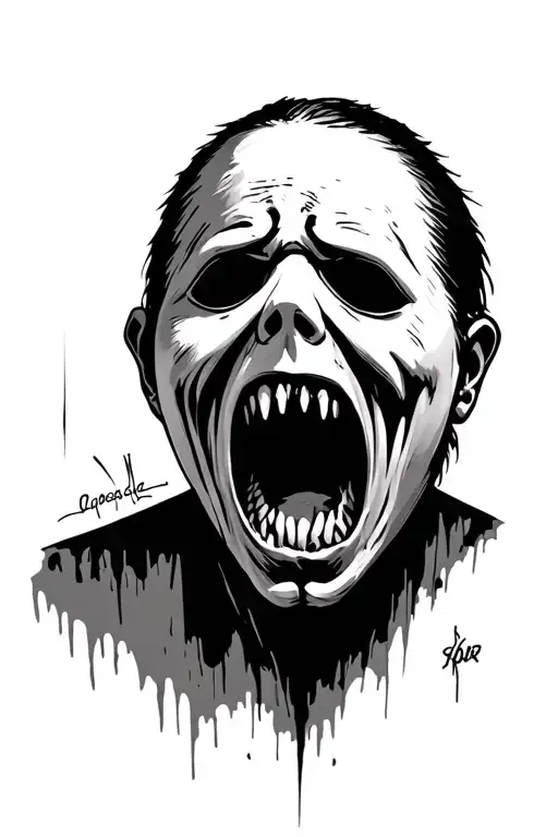 scream mask scary movie scene tattoo design idea