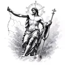 * Saint Christopher statue (slightly cracked) roman numerals incorperated into it somehow  tattoo design idea