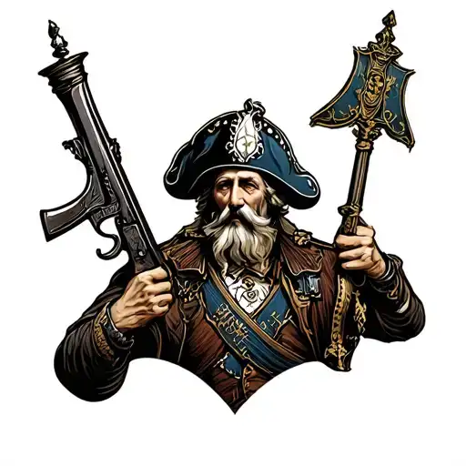 spanish and scottish war tattoo design idea