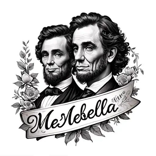 kids names Lincoln and Meabella tattoo design idea
