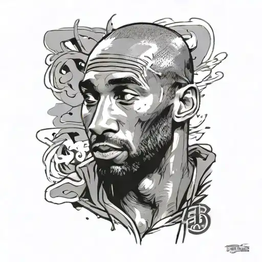  Kobe Bryant with black mamba wrapped around him   tattoo design idea