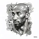  Kobe Bryant with black mamba wrapped around him   tattoo design idea