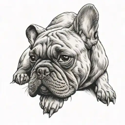 French Bulldog tattoo design idea
