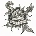 NEVER SURRENDER MINIMALISTIC STYLE MEN'S ARM tattoo design idea