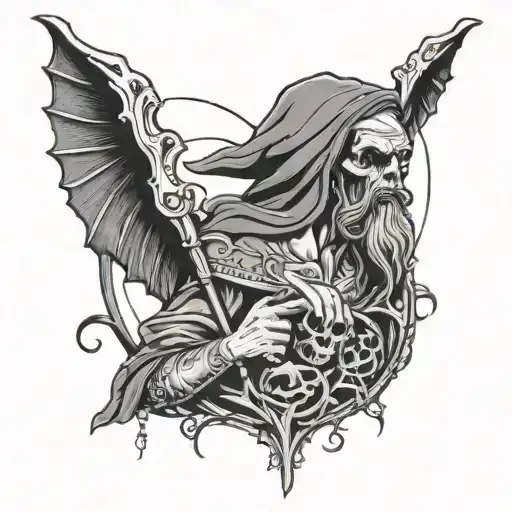 ferryman charon neo traditional style tattoo design idea