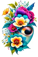 last name with floral patterns tattoo design idea