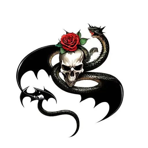 skull roses dragon snake batman batman batman tattoo design idea